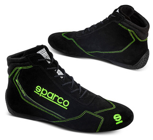 SPARCO（スパルコ） レーシングシューズ SLALOM ブラックxグリーン 39サイズ（24.5cm）FIA 8856-2018