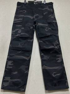 ※AVIREX JEANS アヴィレックス 迷彩 カモフラージュ カーゴ パンツ 未裾直 2XL 　　　　　 BJBD.I