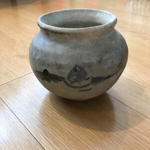 古染め付古美術収蔵品花入小壺時代物