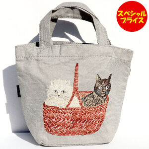 松尾ミユキ Matsuo Miyuki ミニトートバッグ Matsuo Miyuki Mini boat bag GY ねこ 猫 110362 グレー