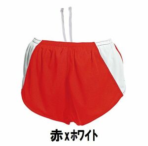 1199円 新品 レディース ランニング パンツ 赤xホワイト サイズ120 子供 大人 男性 女性 wundou ウンドウ 5590 陸上