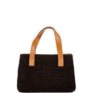 セリーヌ Cマカダム ハンドバッグ ブラウン スウェード レザー レディース CELINE 【中古】