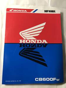 HONDA CB600F HORNET 600 SERVICE MANUAL UK サービスマニュアル ホーネット 600 PC34 ホンダ 整備 英語