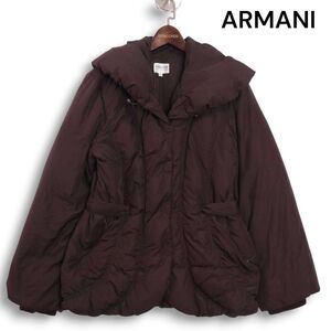 ARMANI COLLEZIONI アルマーニ コレツィオーニ ビッグカラー♪ ダウン ジャケット コート Sz.44　レディース 大きいサイズ　K4T01798_B#N