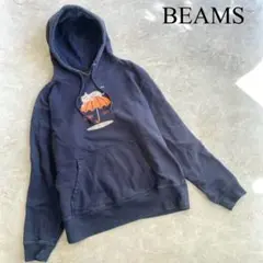 BEAMS T ビームス コットン 猫プリント プルオーバー パーカー フーディ