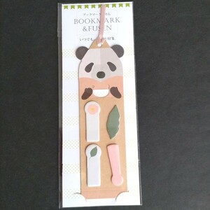 新品 未使用★ブックマーク ふせん パンダ しおり 付箋 かわいい 動物 雑貨 ギフト 栞 ブックマーカー 記念品 読書 文具