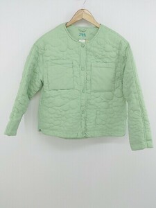 ◇ ZARA ザラ キッズ 子供服 花柄 キルティング 長袖 ジャケット ブルゾン サイズ13-14 164cm グリーン レディース P