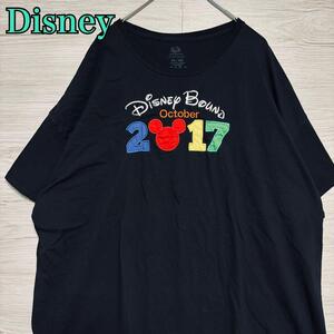 【入手困難】Disney ディズニー　Tシャツ　3XLサイズ　刺繍　半袖　海外輸入　一点物　キャラクター　ディズニーランド　ディズニーストア