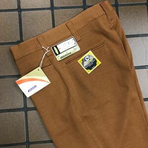 新品★タグ付き★激レア/超希少/70‘s vintage Dickies スラックス　 ディキーズ　made inUSA ビンテージパンツ　サイズw32 キャラメル色