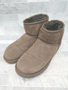 ◇ UGG アグ 裏ボア 秋冬 ムートン ブーツ サイズ24.0cm ブラウン レディース P