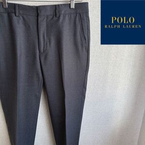 POLO RALPHLAUREN フランネル　スラックス　30インチ　チャコールグレー　ポロラルフローレン　フラノ