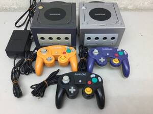 Nintendo ゲームキューブ DOL-001 本体 2台 バイオレット シルバー コントローラー 3個 ACアダプター