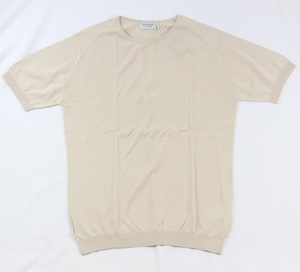 新品 John Smedley　ジョンスメドレー 最高級シーアイランドコットン Lサイズ Tシャツ　ALMOND