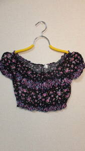 ★H&M★Ladies Tops Size XS　エイチアンドエム レディーストップスサイズ32 USED IN JAPAN 　EUR32　花柄