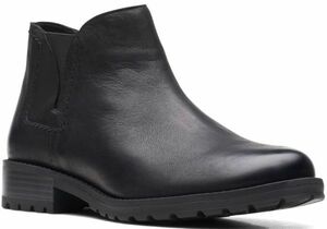 送料無料 Clarks 26cm チェルシー ブーツ ブラック チャンキー ソール サイドゴア スニーカー レザー サンダル パンプス ヒール AAA105