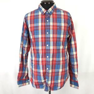 トミーヒルフィガー デニム/HILFIGER DENIM★チェック/長袖シャツ【メンズL/赤×青/red×blue】ネルシャツ/Tops/Shirts◆BH683