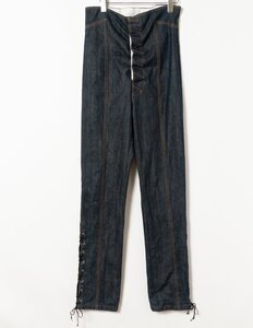 JPG JEANS ジェイピージージーンズ ジャンポールゴルチエ 48 XL ハイウエストデニム インディゴブルー ネイビー 上品 メンズ デザイン 2WAY