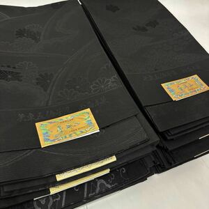 ◆反司◆N箱 黒共名古屋帯 喪服帯 夏冬 両面20本セット未仕立て ハンドメイド 材料 リメイク 新品 検索ワード：西陣織正絹八寸九寸など