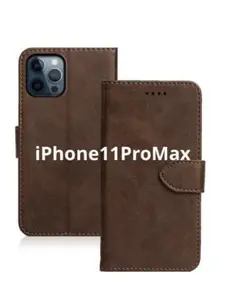 iPhone11ProMax ケース 手帳型 ブラウン 茶色 シンプル