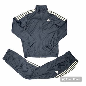 【大人気・大きいサイズ】adidas アディダス　ジャージ　上下　3本ライン　セットアップ　パフォーマンスロゴ　ジャケット　パンツ　紺　O