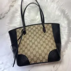 GUCCI GG柄　グッチ　ショルダーバック　トートバッグ　レザー　キャンバス