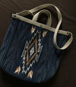 【名作】新品 RRL INDIGO NATIVE RUG TOTE BAG ダブルアールエル インディゴ ラグ ブランケット トート バッグ