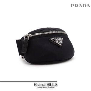 未使用品 PRADA プラダ リストバンドポーチ ミニポーチ 1TT095 ReNylon テスート ブラック シルバー金具 トライアングルロゴ