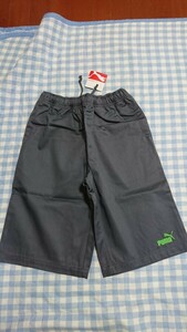 163☆未使用・保管品☆PUMA☆COTTON100　ハーフパンツ　灰150①