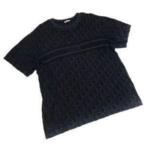 美品 Christian Dior クリスチャンディオール トロッター パイル地 Tシャツ カットソー 半袖 サイズ:L ダークネイビー メンズ トップス