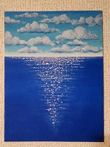 パステル画　海の絵　風景画　イラスト