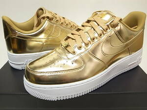 【送料無料】NIKE W AIR FORCE 1 SP METALLIC GOLD/CLUB GOLD-WHITEメタリックゴールド金x白エアフォース CQ6566-700MENS US9.5/27.5cm新品