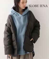 ☆SLOBE iena　スローブイエナ　ノーカラーミドルダウンコート　free size