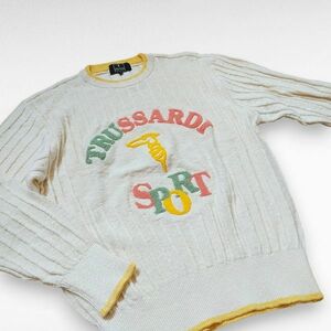 トラサルディスポーツ　長袖　麻混サマーニット　セーター　サイズ40　大沢商会　Trussardi SPORT　ゴルフ　レディース 210726-04