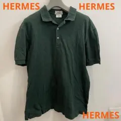 HERMES モスグリーン　ポロシャツ