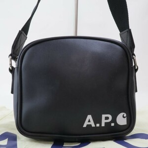 2404-109 アーペーセー ショルダーバッグ A.P.C. レザー製 ブラック 上ZIP