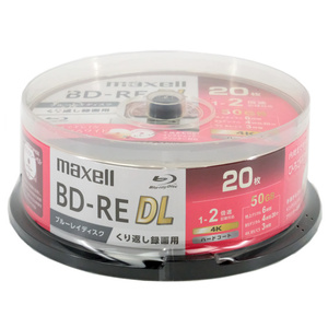 maxell 録画用ブルーレイディスク BEV50WPG.20SP BD-RE DL 2倍速 20枚組 [管理:1000024543]