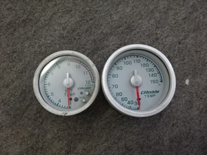 当時品 トラスト GREDDY 60Φ ホワイト 追加メーター 電子式 排気温度計 水温計 