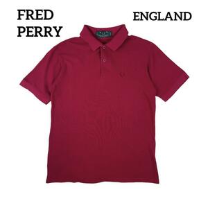 FRED PERRY ENGLAND製 ポロシャツ 赤　ヨーロッパ製　フレッドペリー