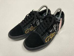 VANS OLD SKOOL lite ComfyCUSH 黒x黒 チェッカー ファイアーパターン 黒ソール US5.5 (23.5cm) バンズ オールドスクール アメリカ企画限定