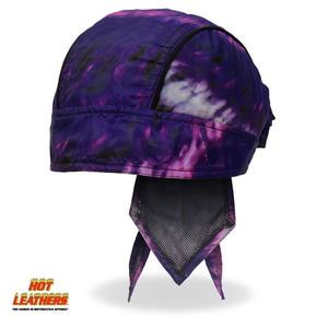 Hot Leathers ヘッドラップ 紫 タイダイ [Tie-Dye 2 Headwrap] バンダナ ヘルメットインナー サイズフリー 米国直輸入 ホットレザー バイク