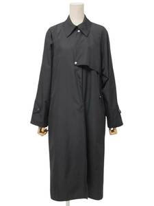 GQ7972☆イタリア製 マックスマーラ Max Mara RAINWEAR ロングコート レインコート 薄手 スナップボタン ブラック サイズI38