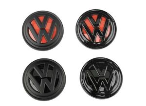 ブラックシャドー◆VW 汎用 艶消し黒赤仕様 ホイールキャップセット/ポロ/T-CROSS/ゴルフ/T-ROC/ティグアン/シャラン/パサート/アルテオン