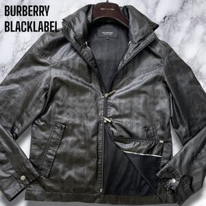 美品【魅惑の全身シャドーチェック】バーバリーブラックレーベル Wジップ ブルゾン ジャンパー アウター BURBERRY BLACKLABEL メンズ 黒 M