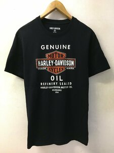 ◆HARLEY-DAVIDSON ハーレーダビッドソン ロゴプリント クルーネック Tシャツ 黒　サイズM 美品 モーターサイクル