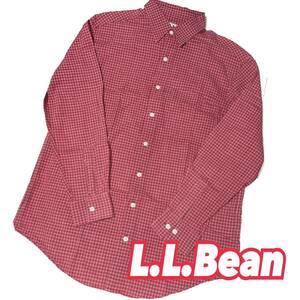 タイ製【L.L.Bean】エルエルビーン ボタンダウンシャツ 赤チェックS
