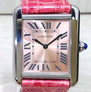 Cartier カルティエ タンクソロ 3170／7922**** ピンク クォーツ 腕時計【2024/12・電池交換・研磨済み】