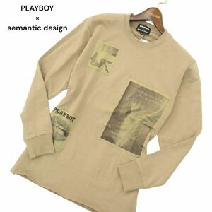 新品★ 未使用 PLAYBOY × semantic design プレイボーイ セマンティックデザイン スウェット トレーナー Sz.M　メンズ　A4T07908_7#I