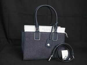 ■新品■未使用■ kate spade ケイトスペード WKRU6757 デニム×レザー 2WAY クロスボディ ショルダー ハンドバッグ ネイビー系 BG8015