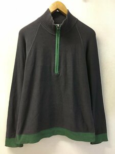 ◆国内正規 ARMANI COLEZIONI アルマーニ　ハーフジップ　デザイン コットン ニット 50 グレー系 ゴルフにもおすすめ