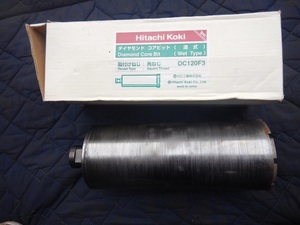 即決税0円中古品日立純正ダイヤモンドコアビット106mm×有効長250mm Cロット軸 全長300mm ダイヤ残り3,5mm程度